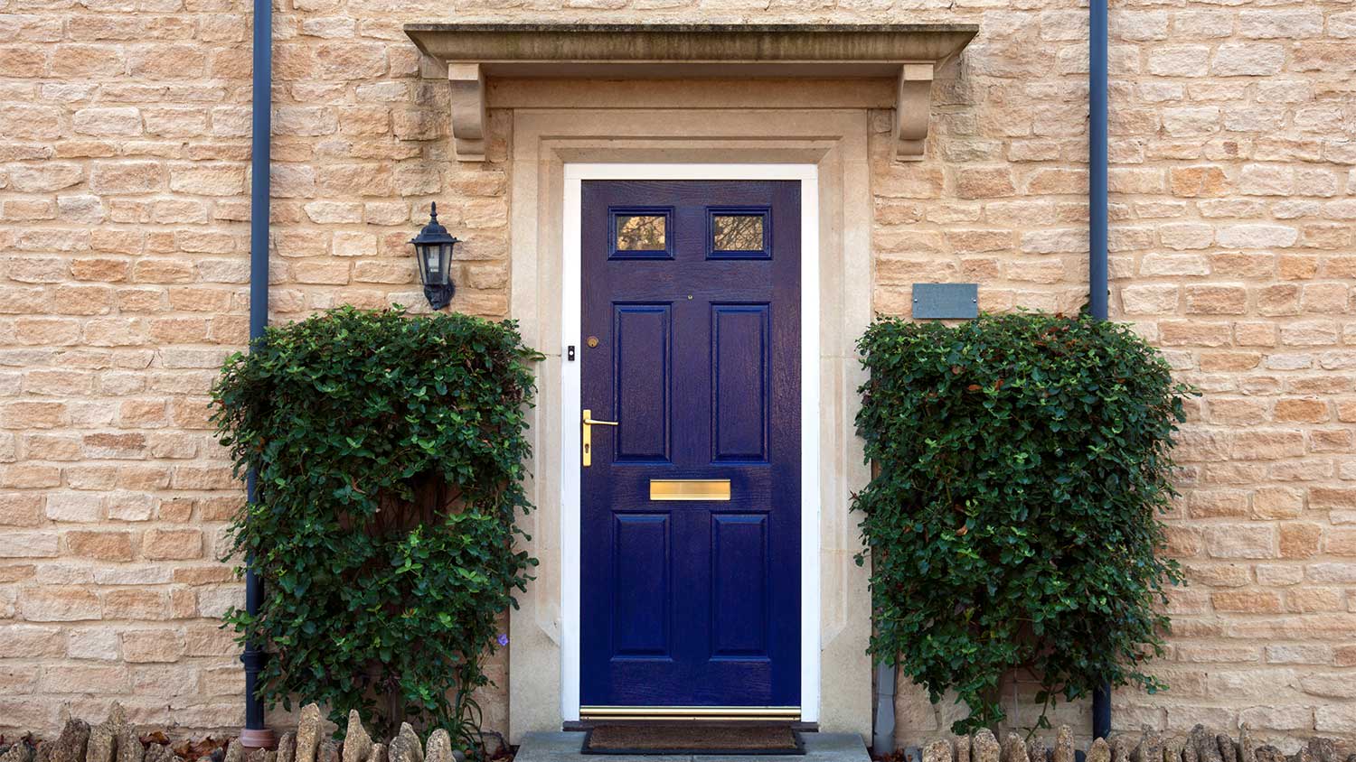 A view of a blue front door