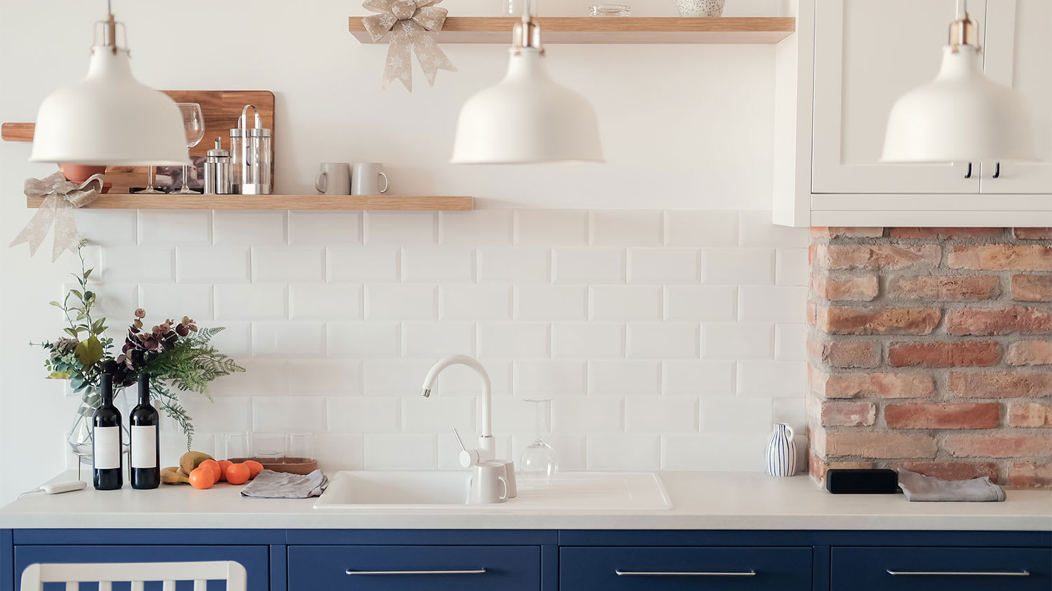 A view of a kitchen backsplash