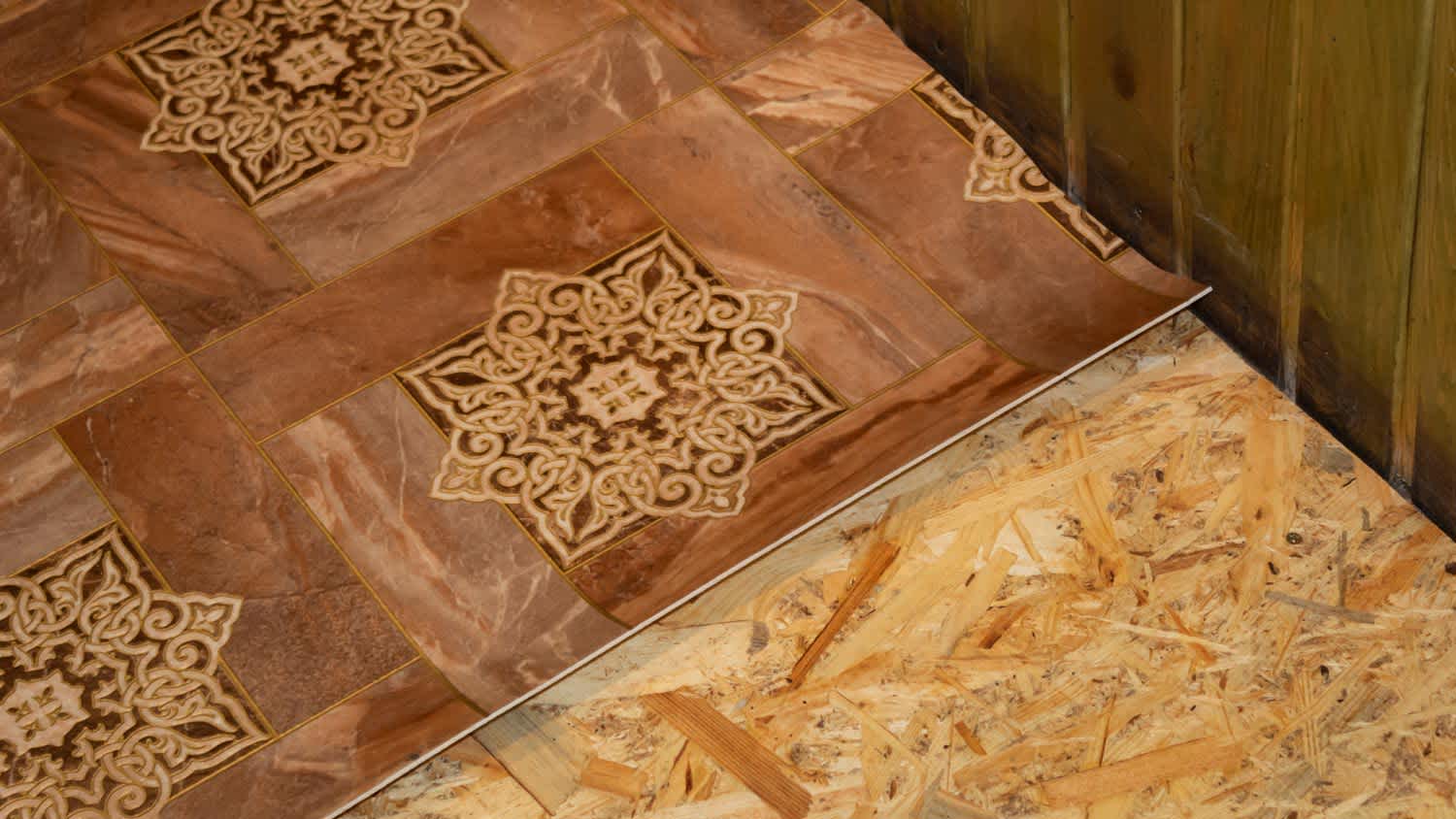 Detail of a linoleum flooring