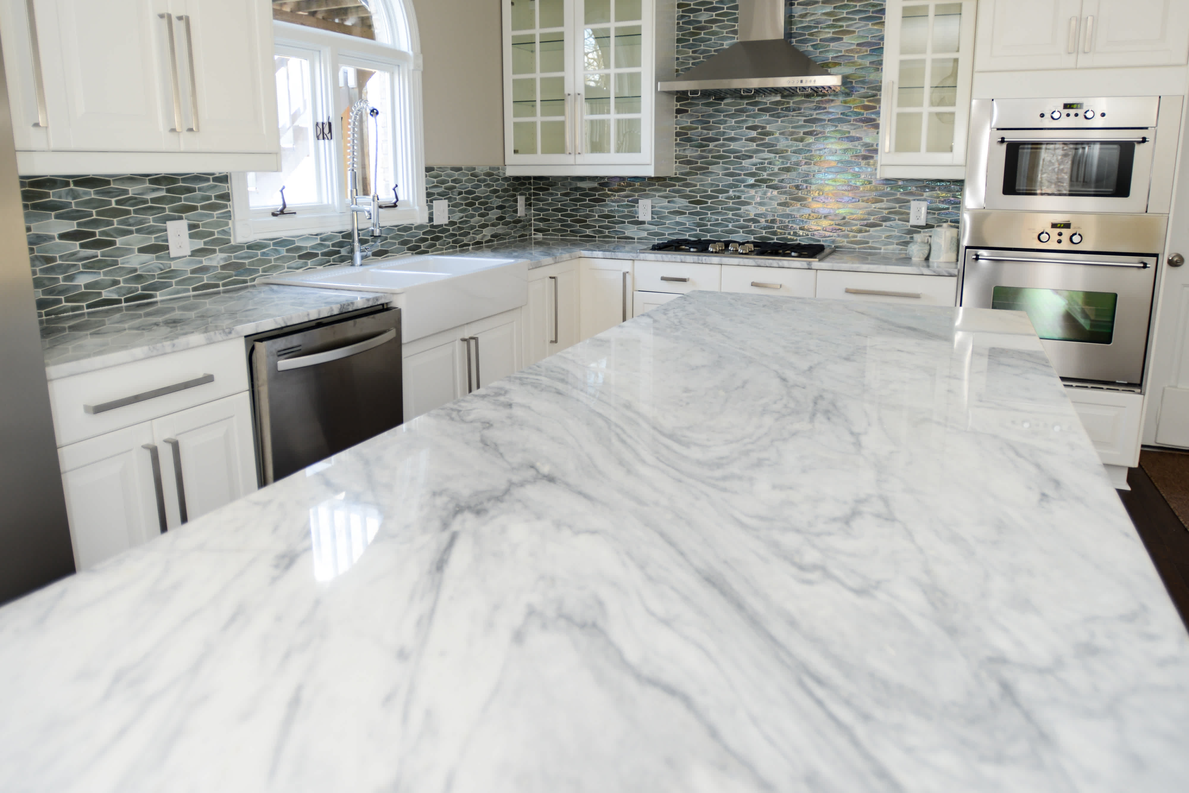 marble countertops in kitchen