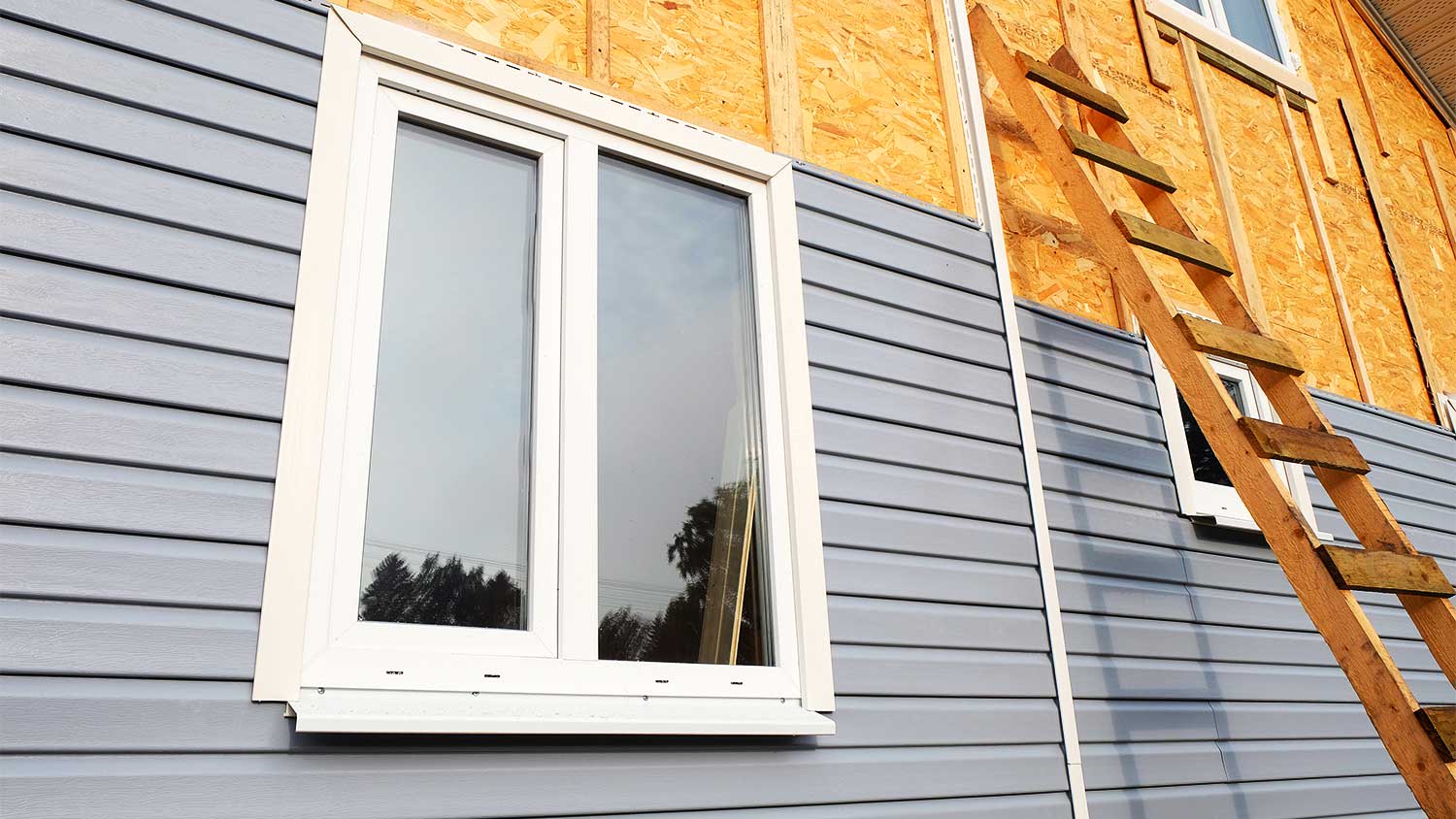Siding installation of a new house