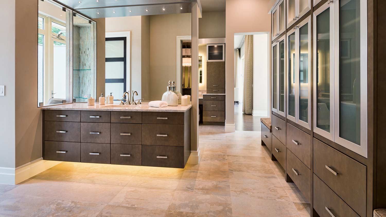 modern master bathroom