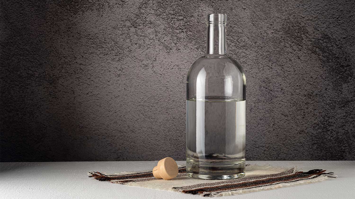 A view of an open bottle of vinegar