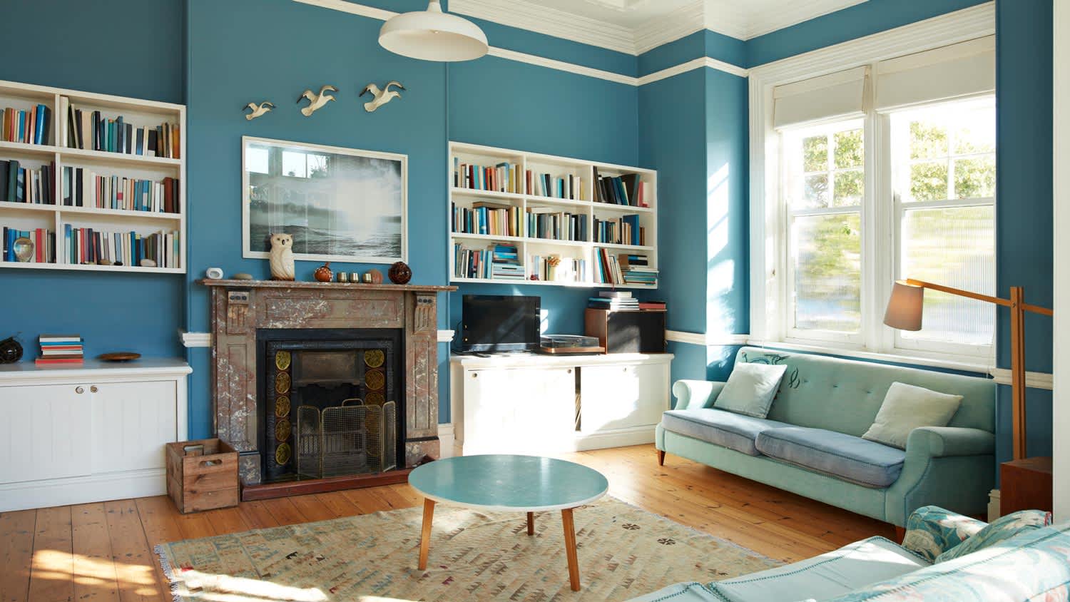 built-in bookshelves