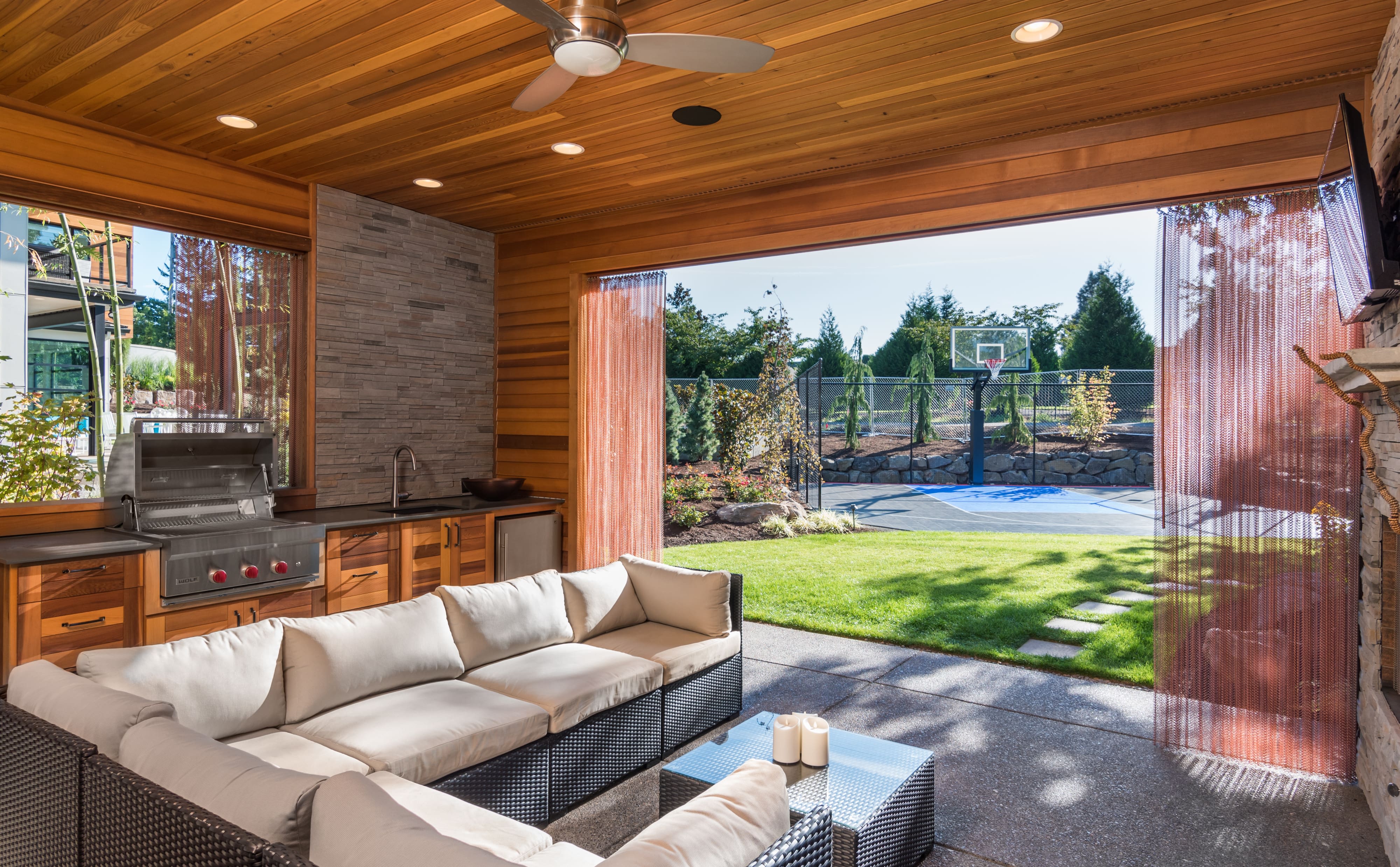 Couch sectional in outdoor living room