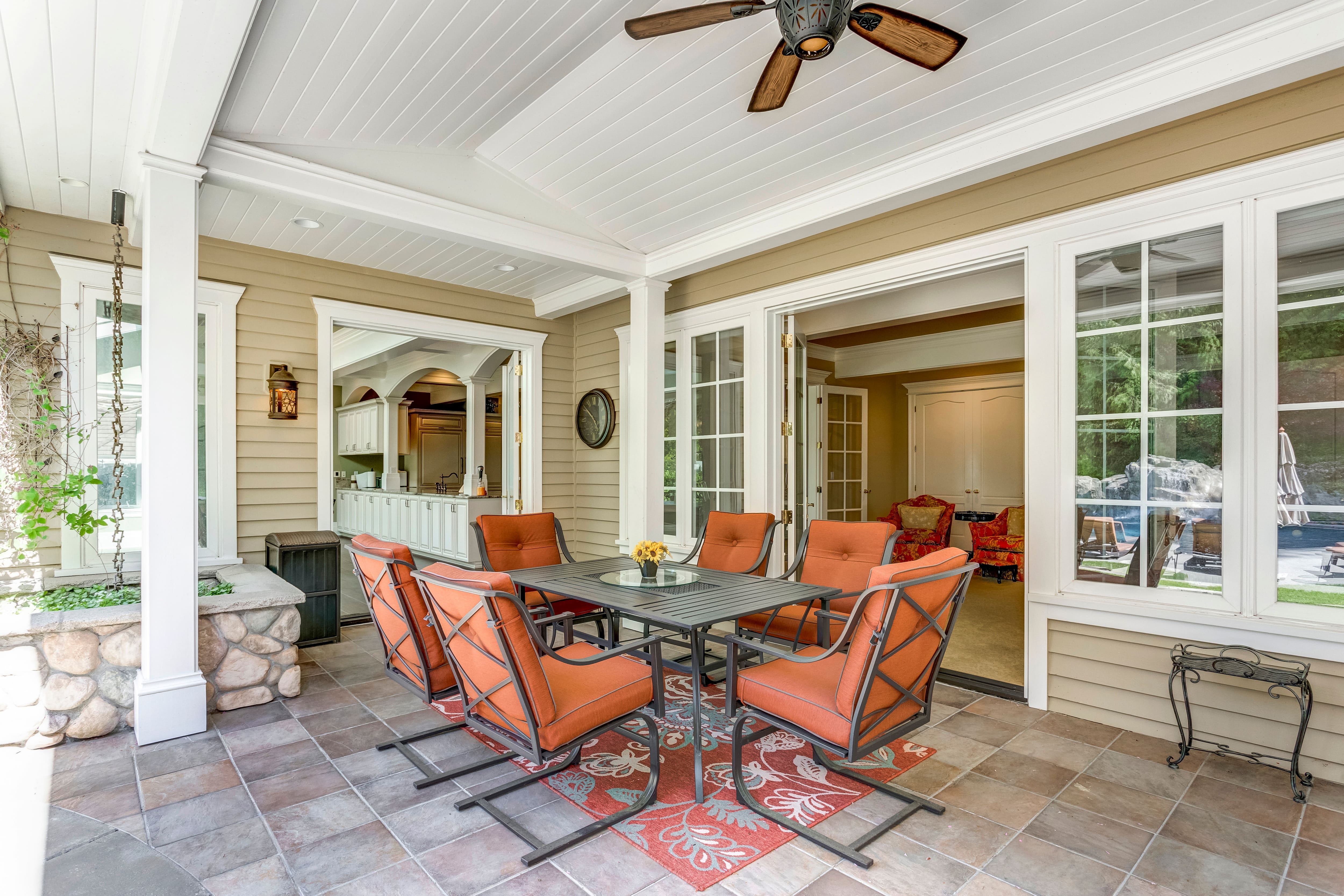 Outdoor dining set on back porch