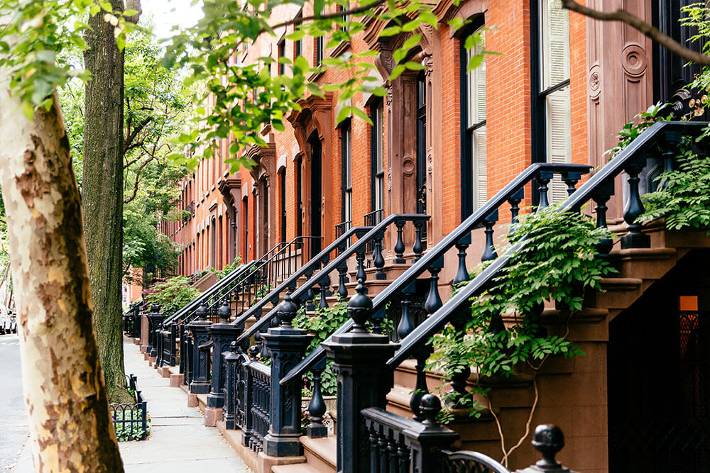 Brownstone houses