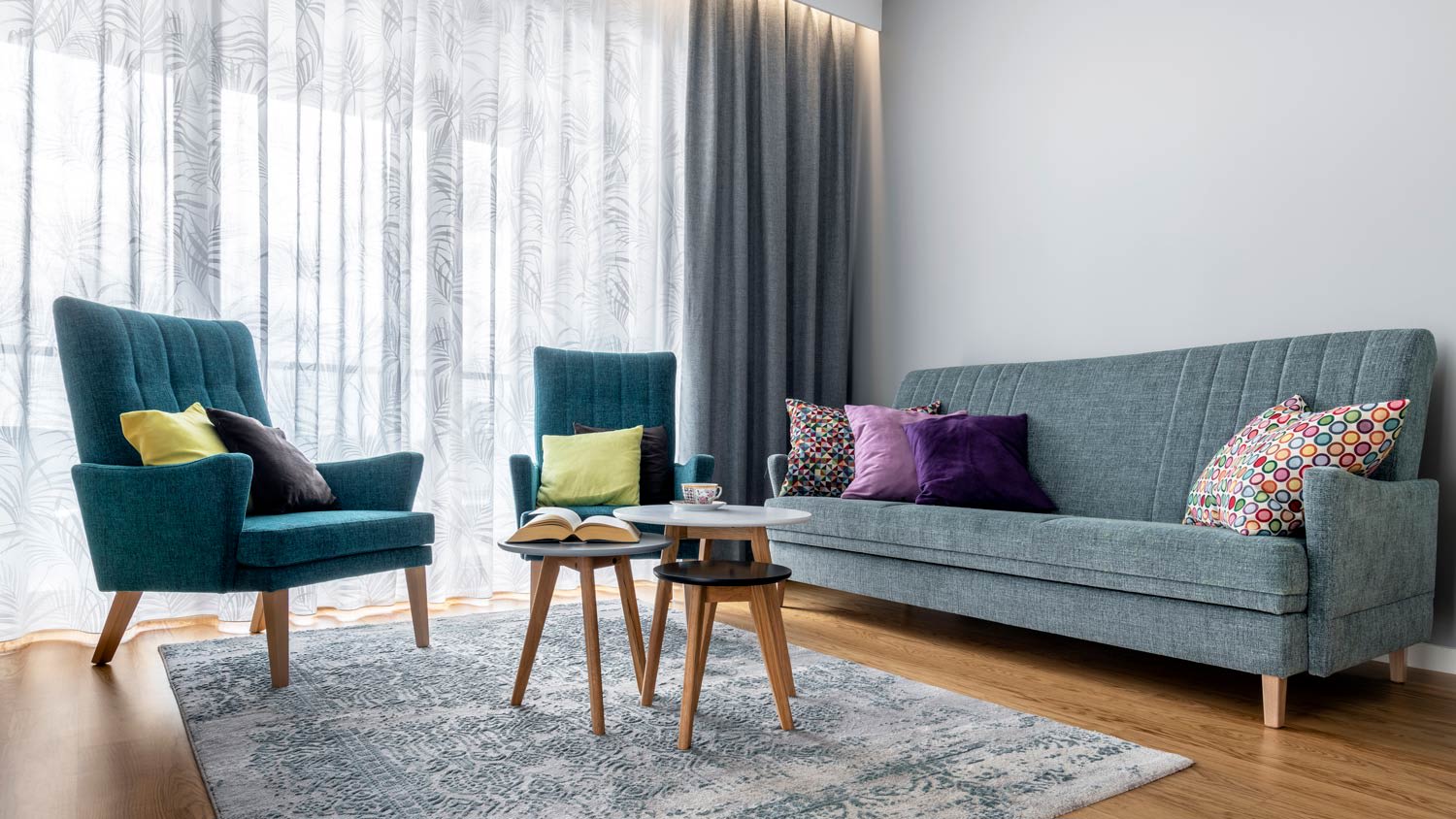 The interior of a design living room