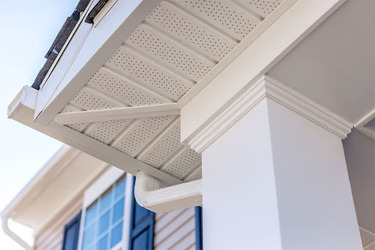 Underside of roof with soffit