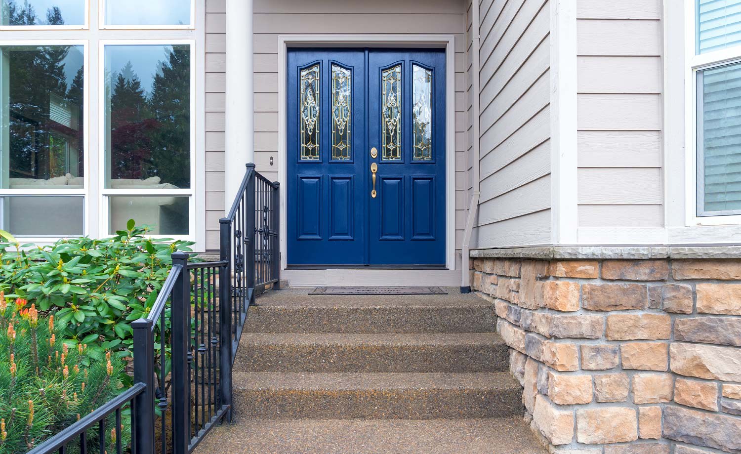 navy blue front door