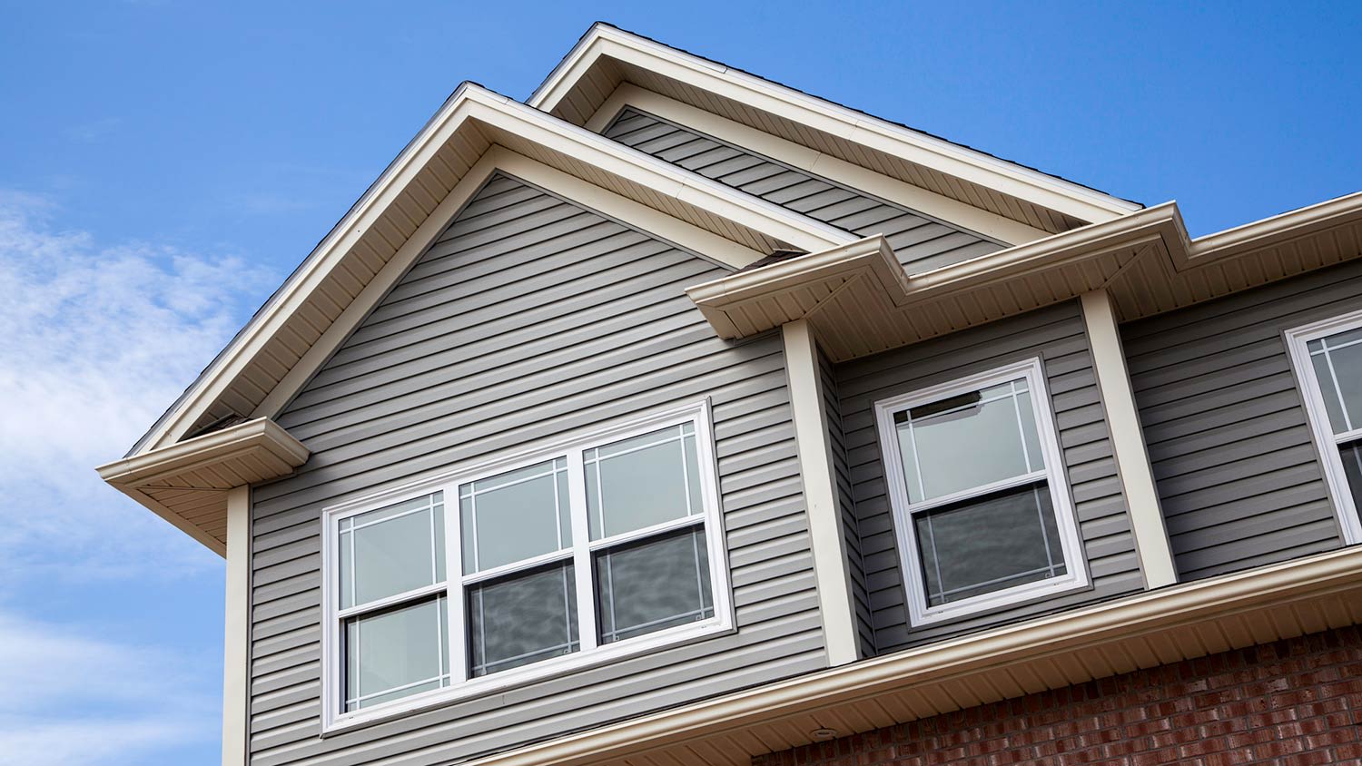 Roof peak of a new house