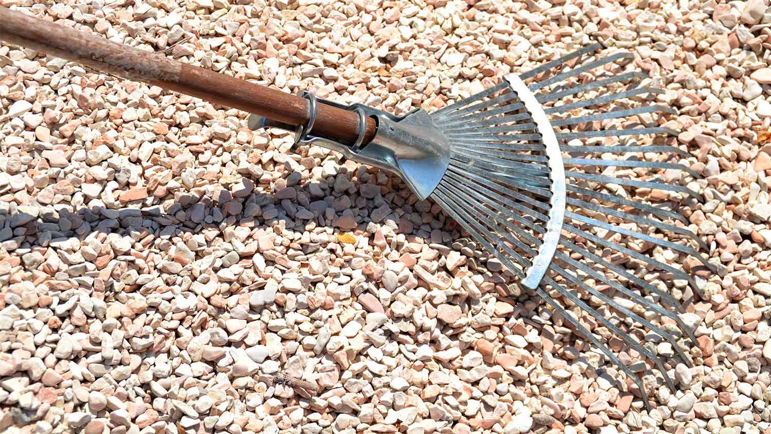 A gravel rake