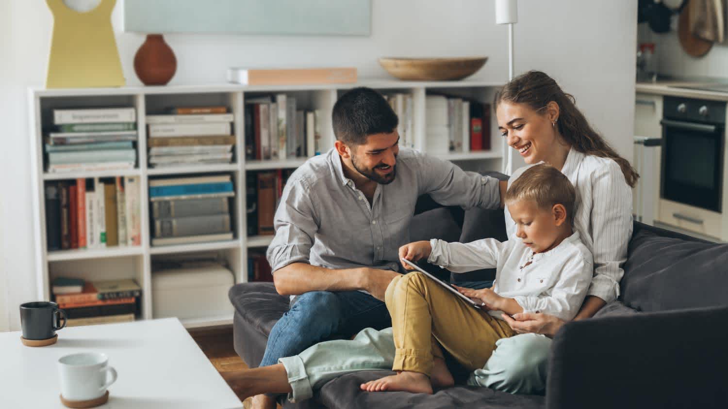 A happy family spending time together