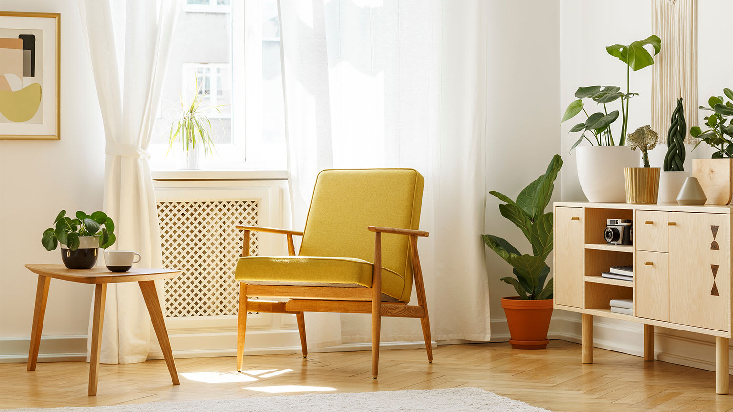 A view of mid-century modern furniture