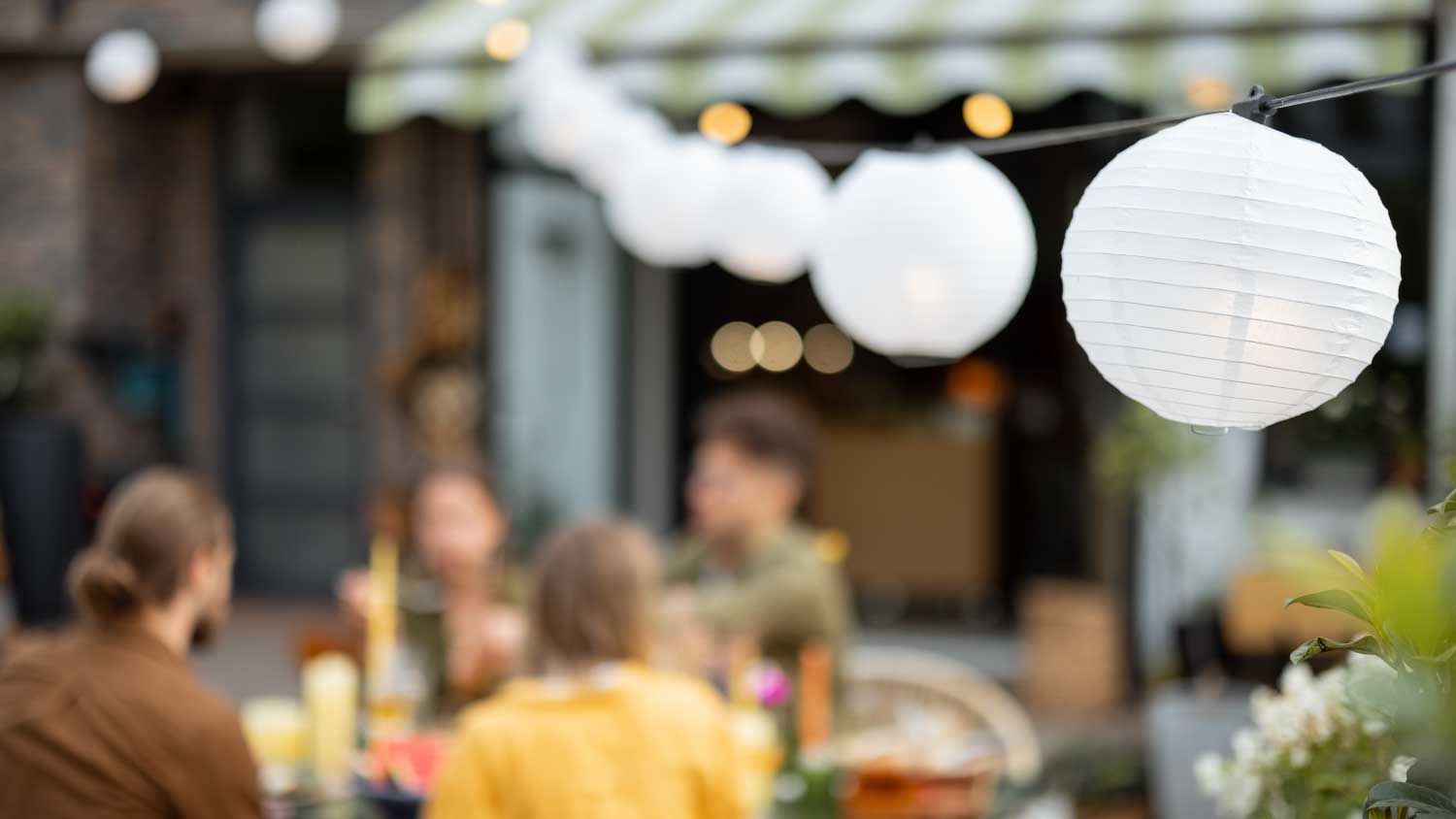 hanging white lanterns
