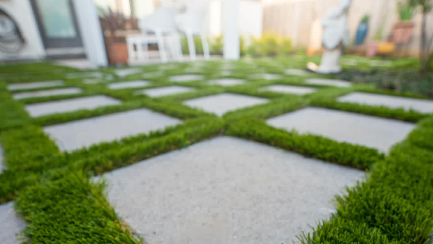 A grass paver walkway