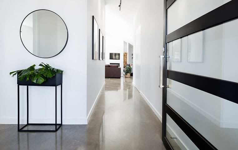 newly resurfaced concrete floor in a home