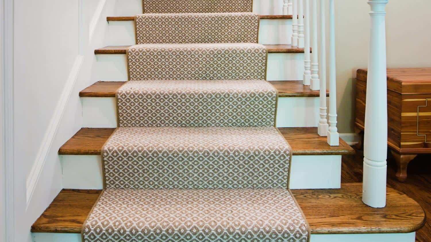 A stairwell of a residential home