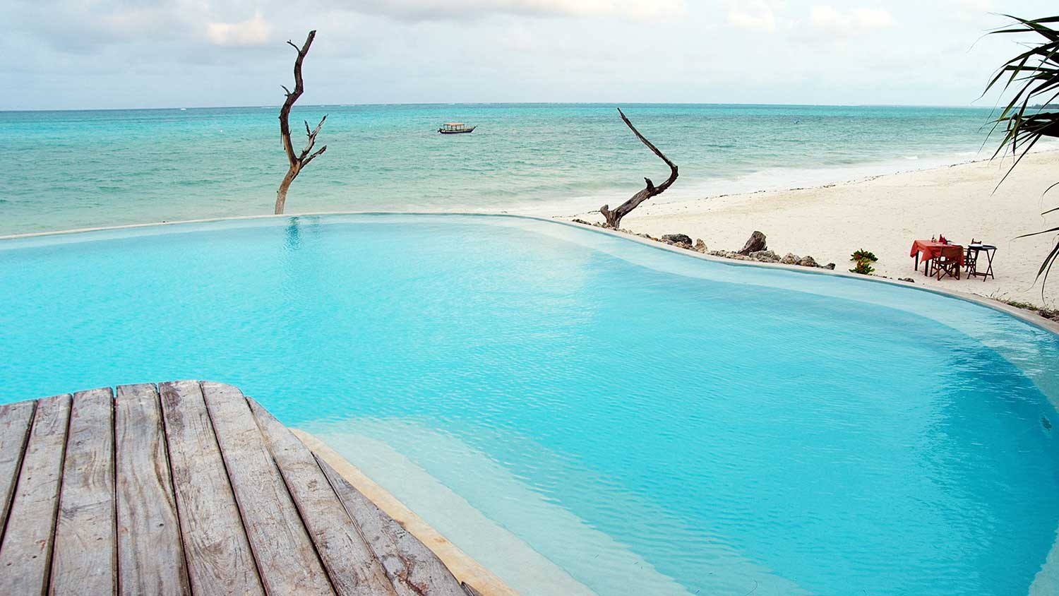 Beachfront infinity edge swimming pool