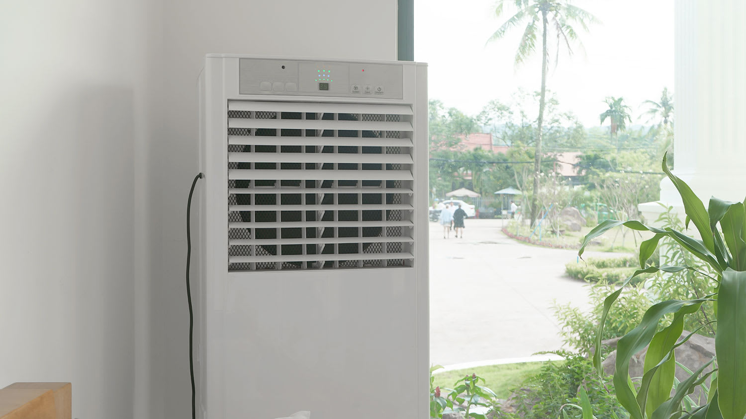 Portable air conditioner in a room