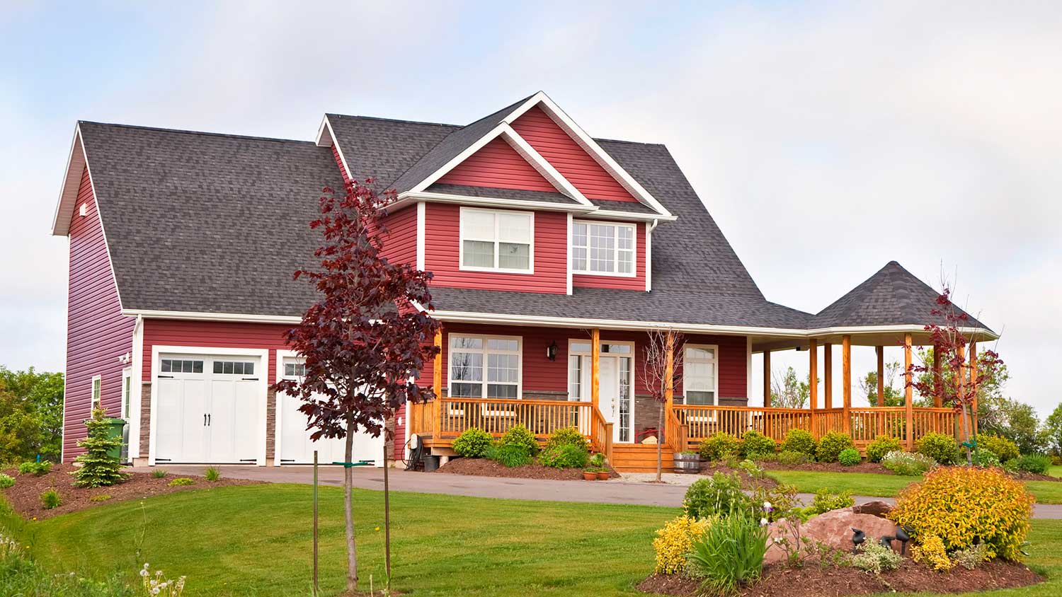 Two story red home