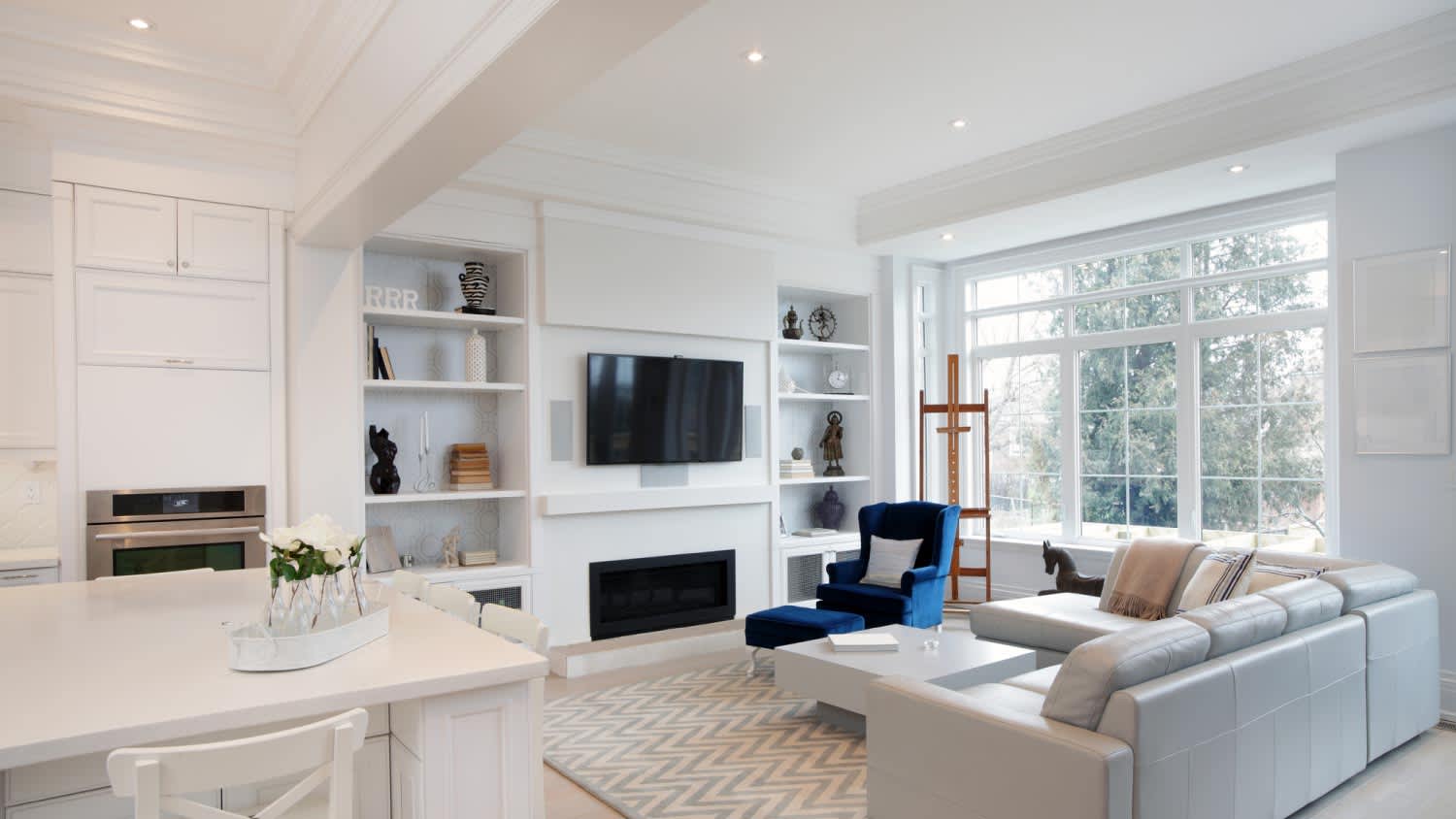 Luxury living room with nice ceiling