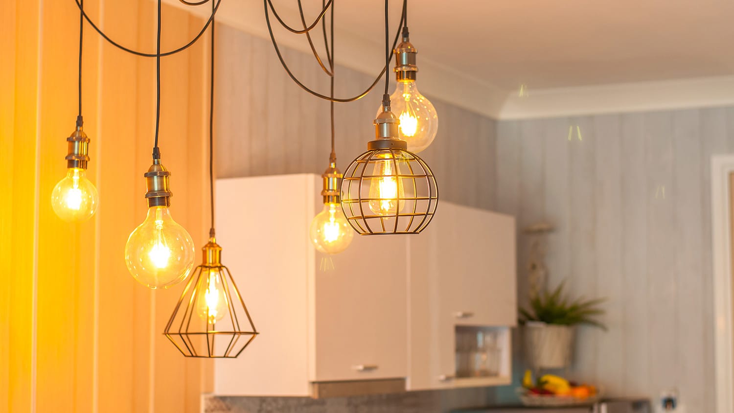 Light Bulbs hanging from ceiling