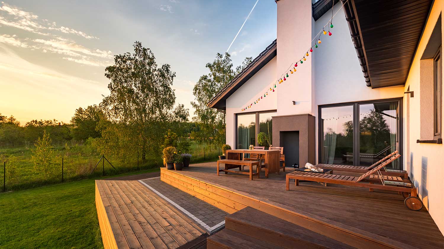 A wooden deck