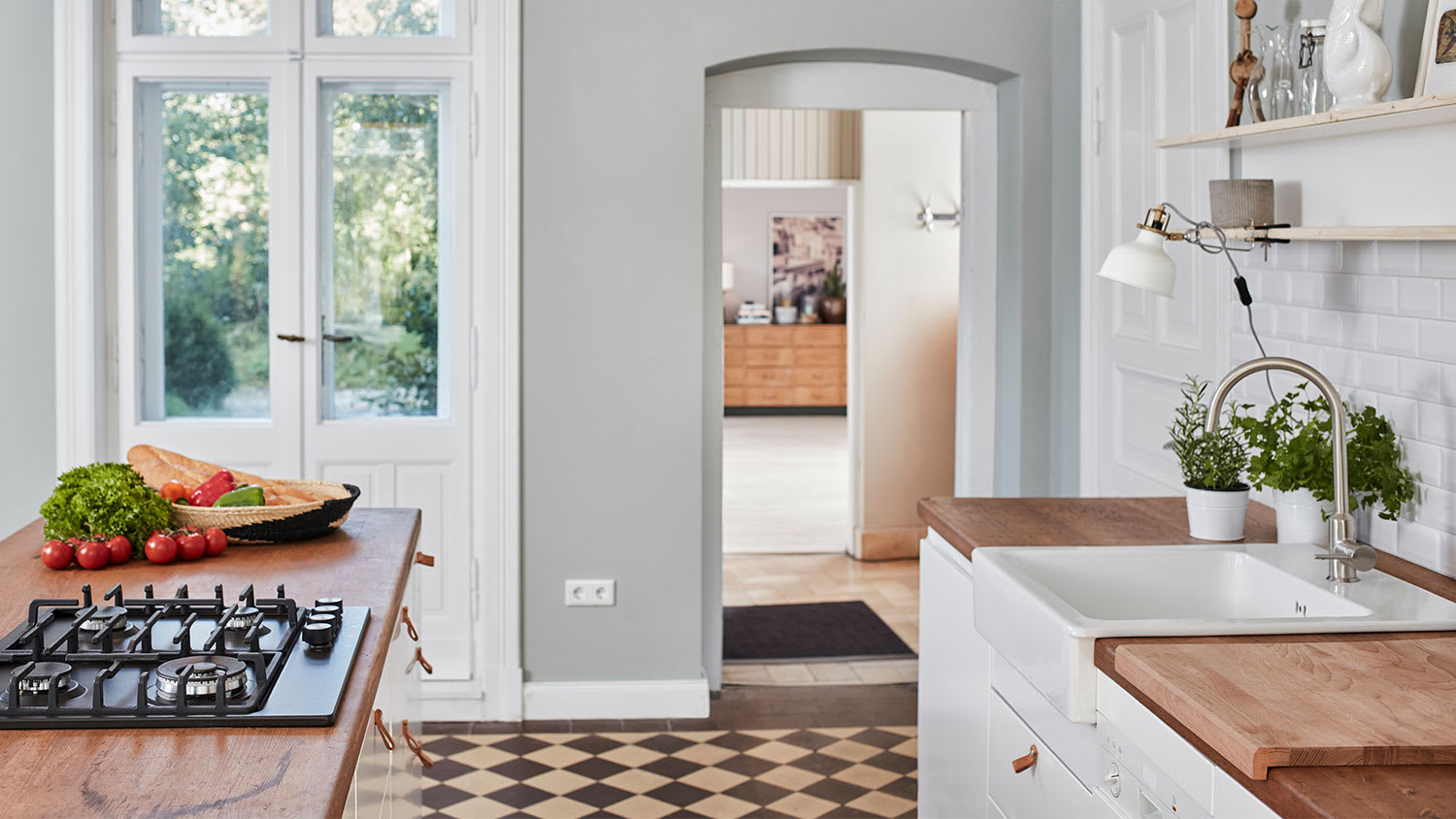 open space grey kitchen