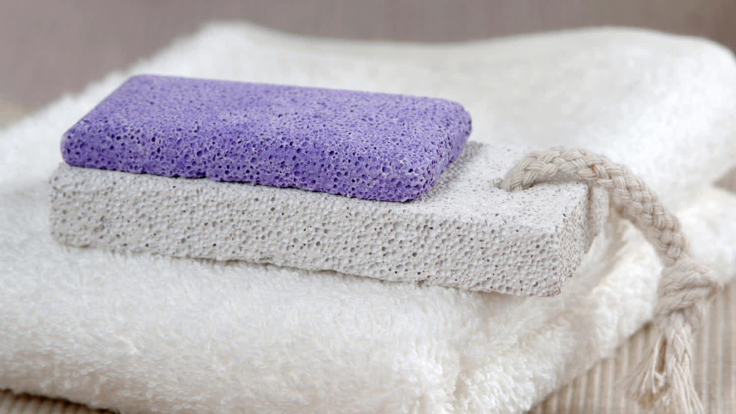 A pumice Stone on towel