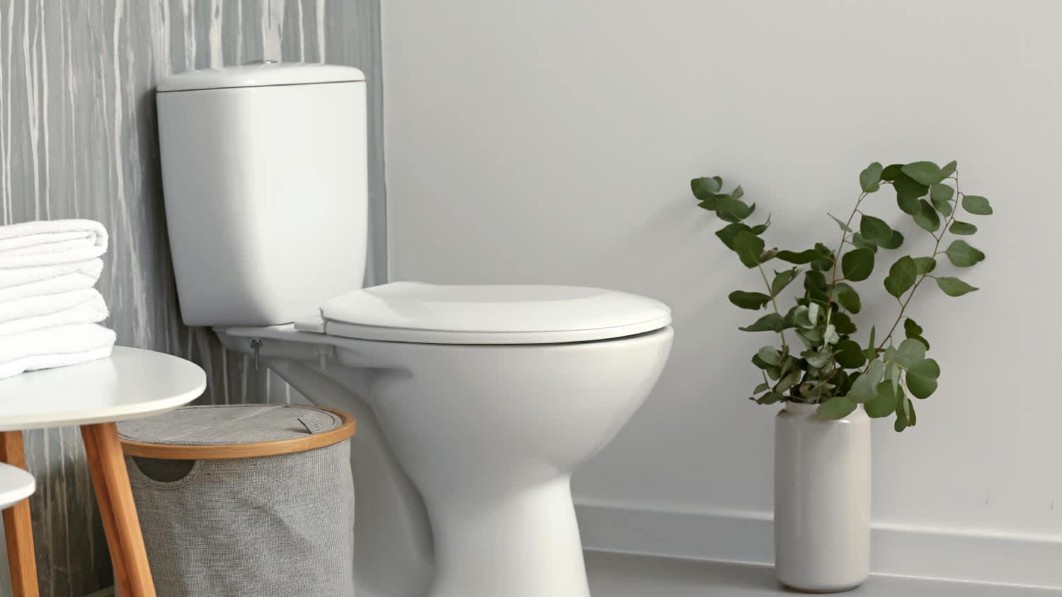 A ceramic toilet bowl