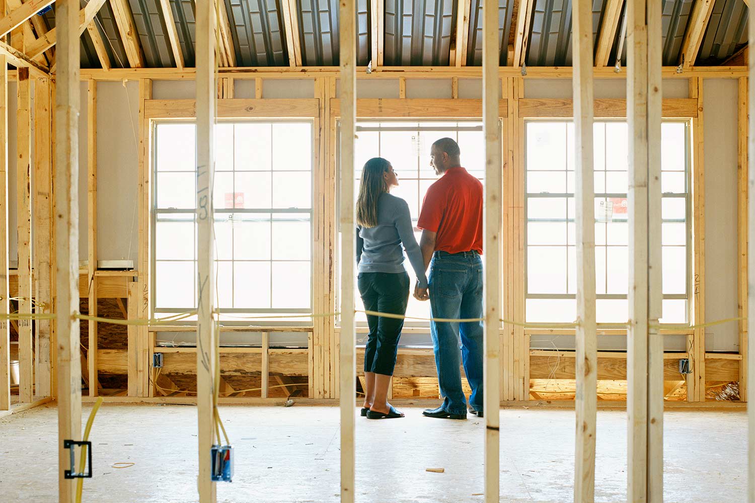 couple in new home under construction