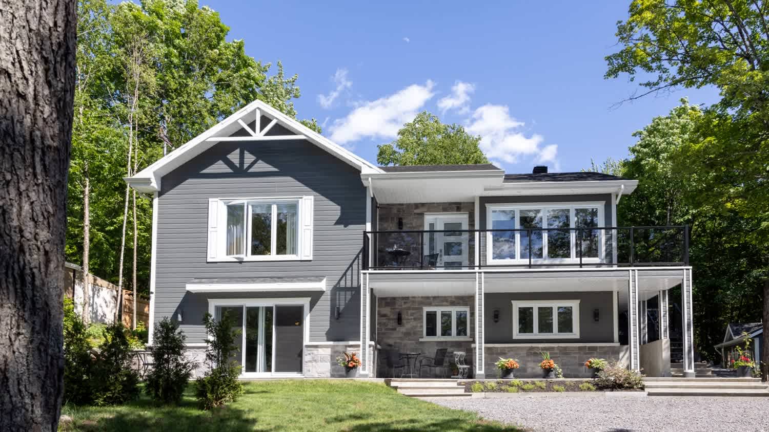A luxury property on sunny day