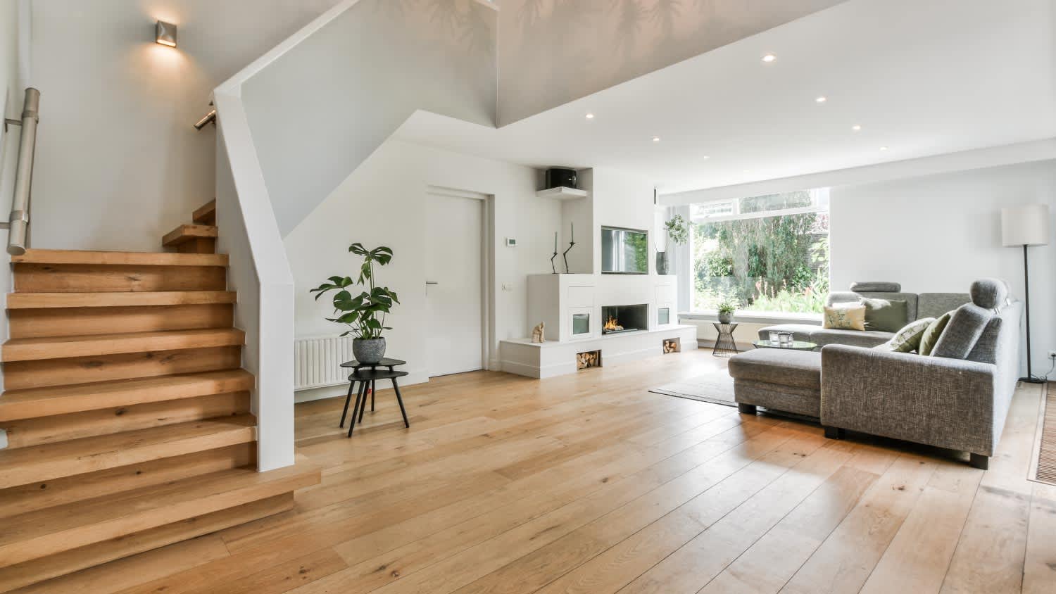 House interior with a wooden floor