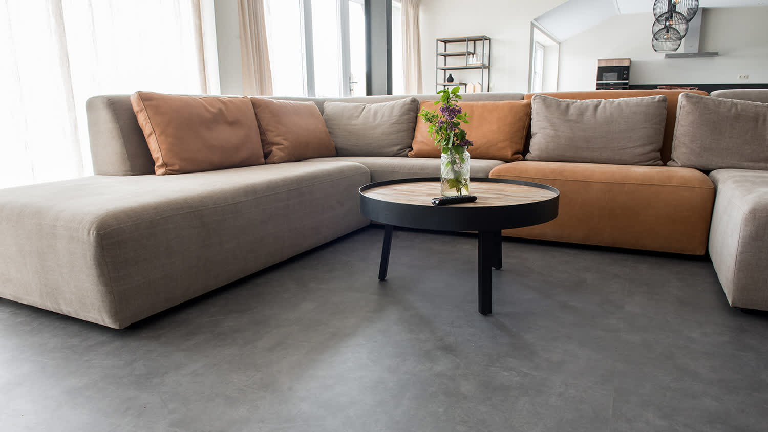 Living room with laminate-like flooring