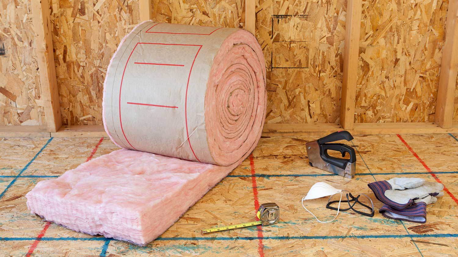 Roll of faced insulation ready to be installed