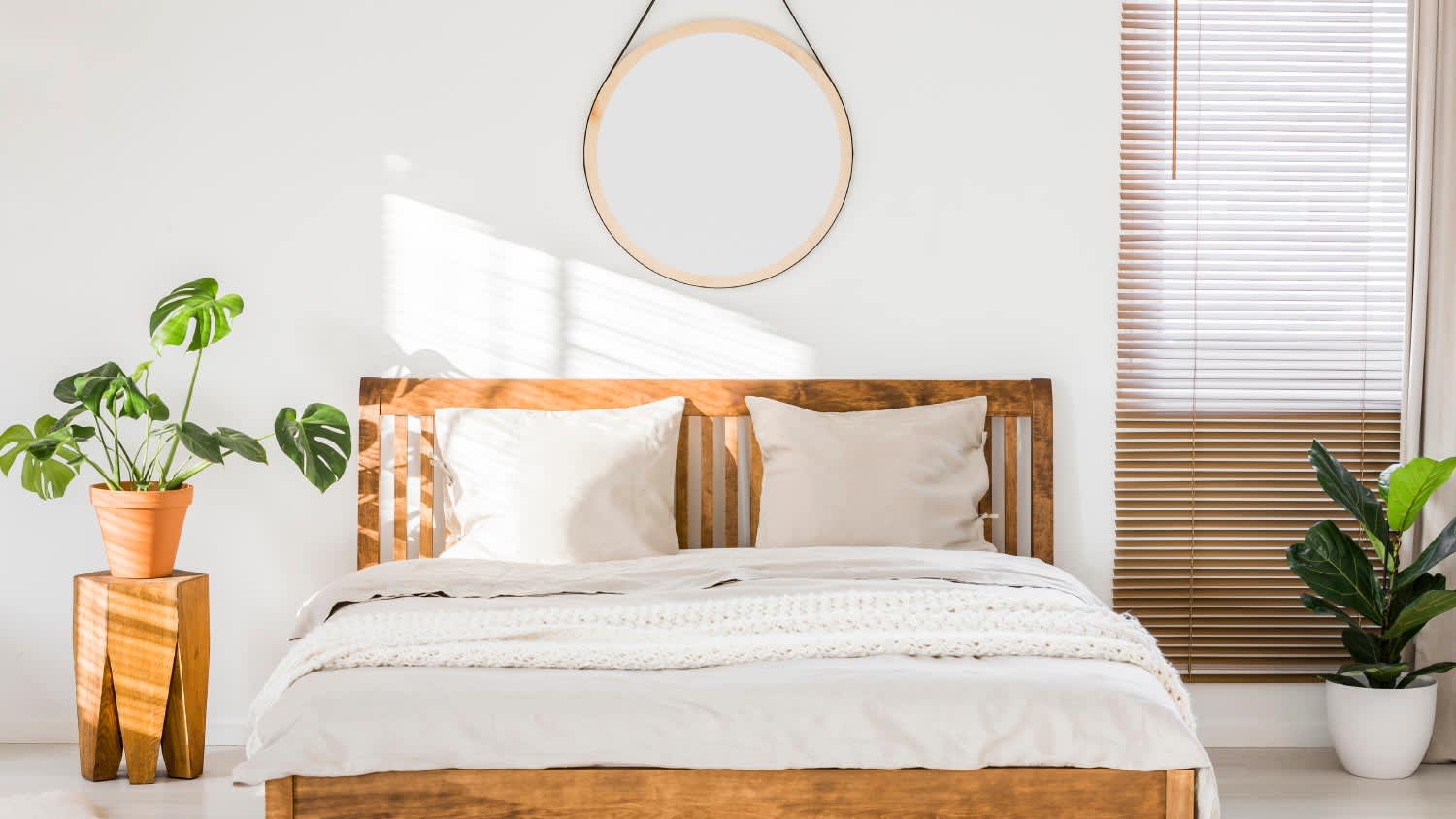 Bedroom with wooden furniture