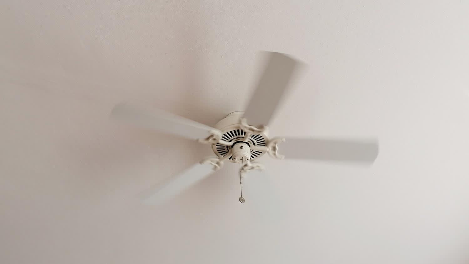 A white ceiling fan