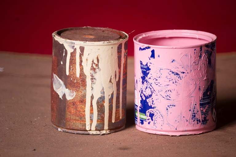 Old paint cans