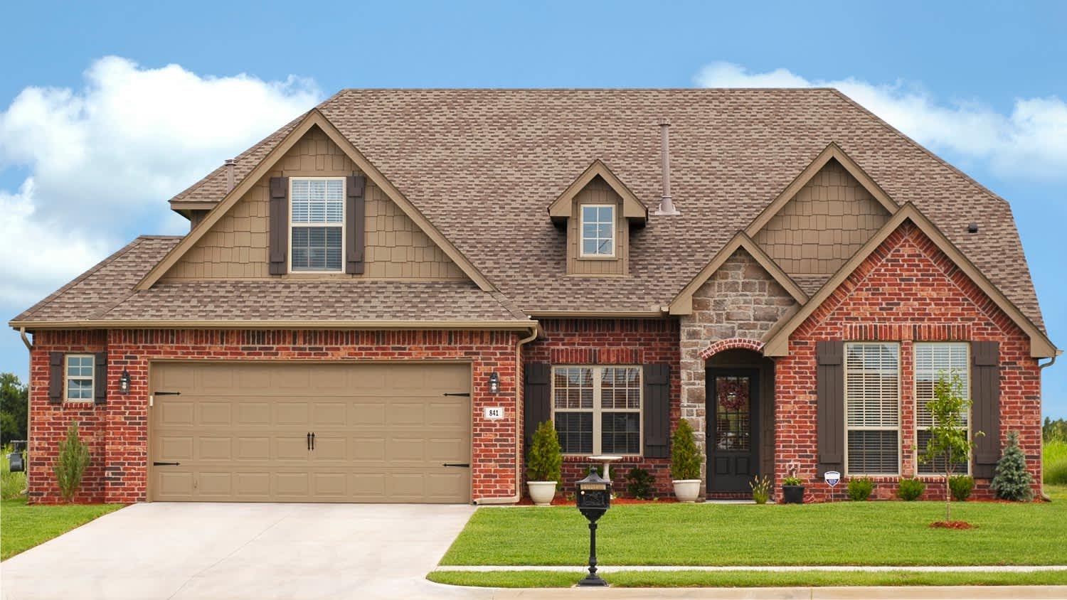 A luxurious brick house