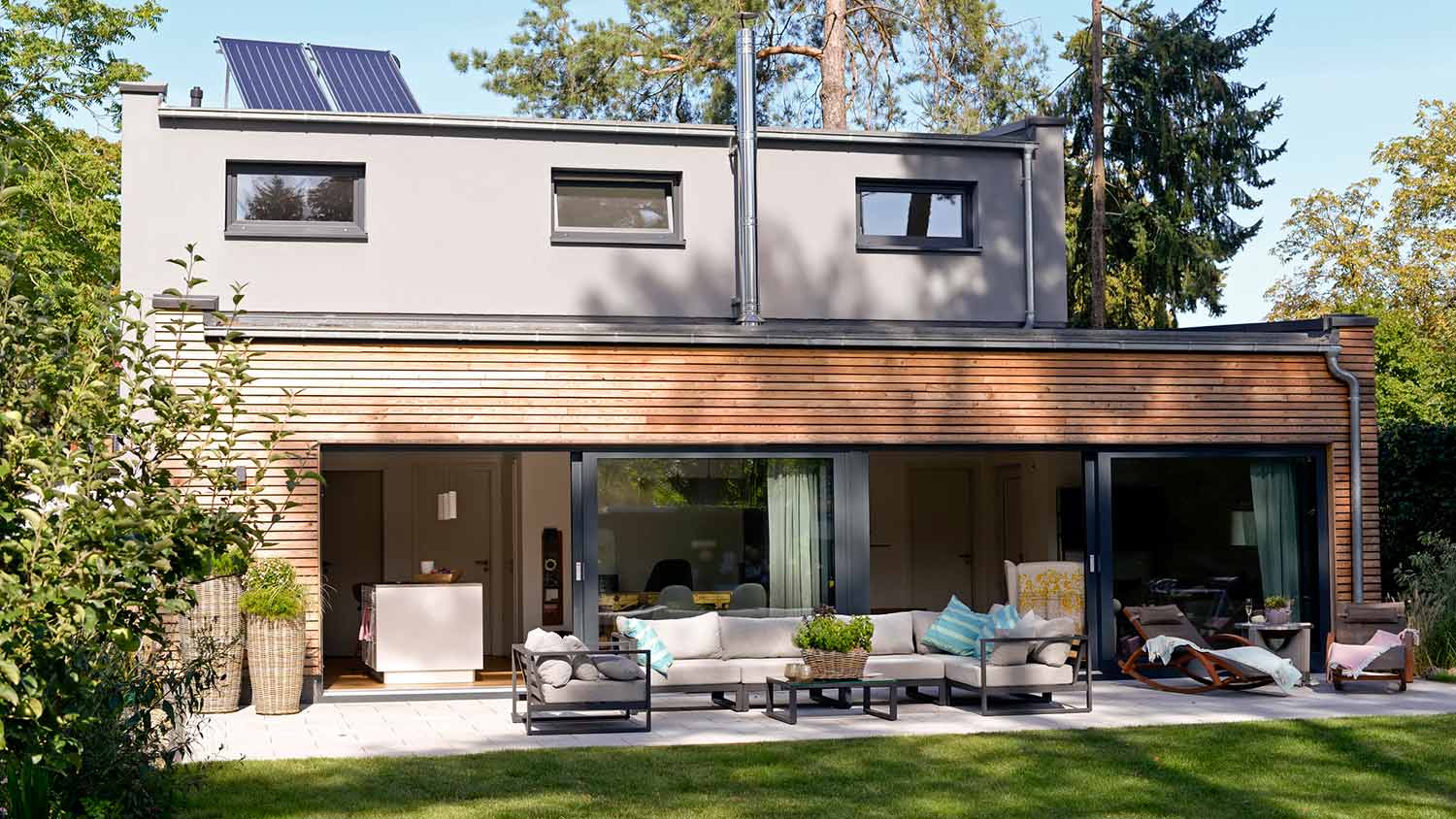 Modern house with solar panel