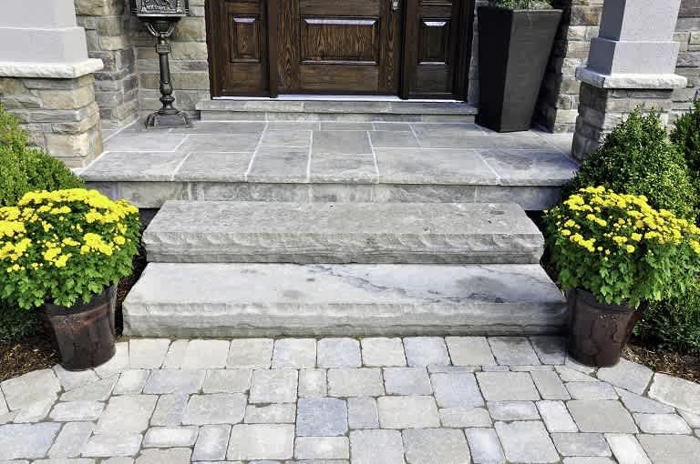 Natural stone steps