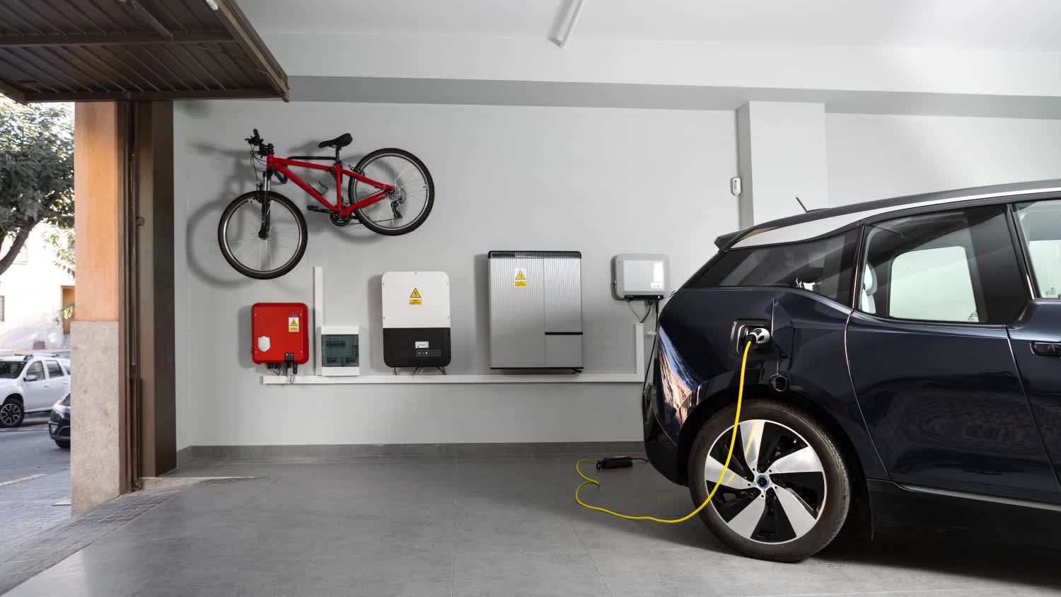 A particular electric vehicle charging station at home