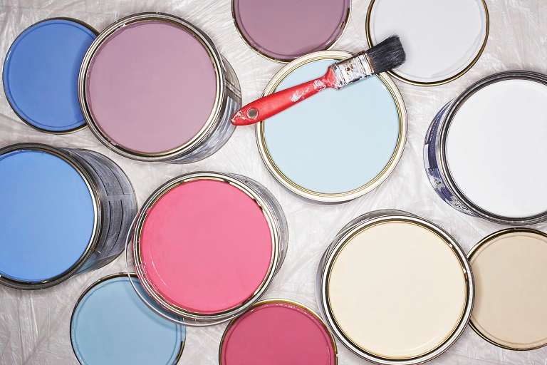 Tin cans of paint