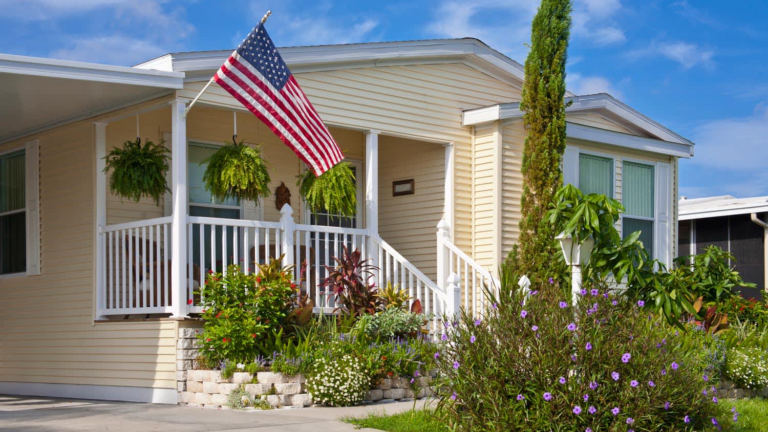 The exterior of a prefabricated home