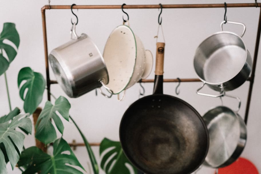 dishes on drying rack