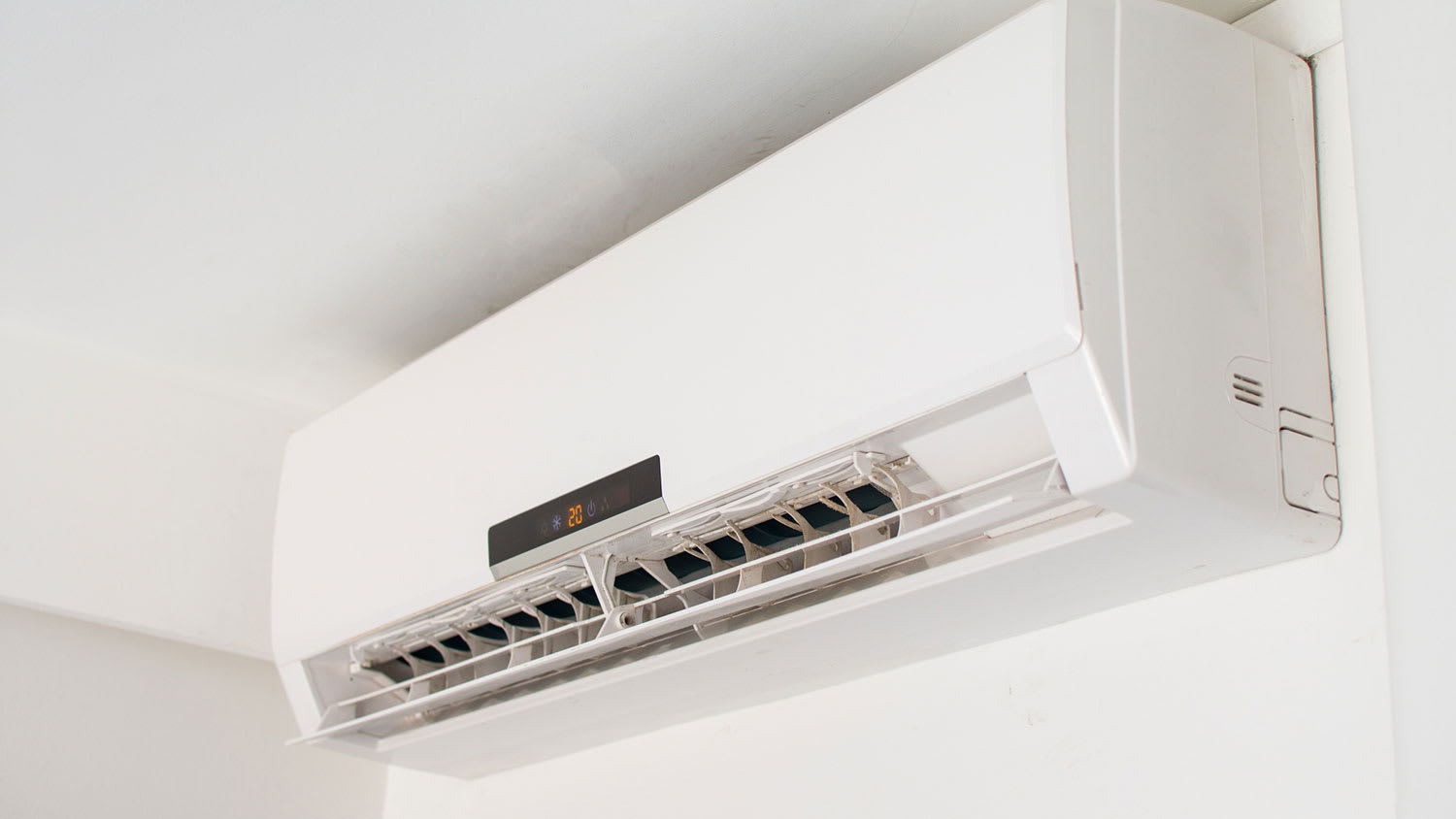 Mini-split ac unit mounted on the wall