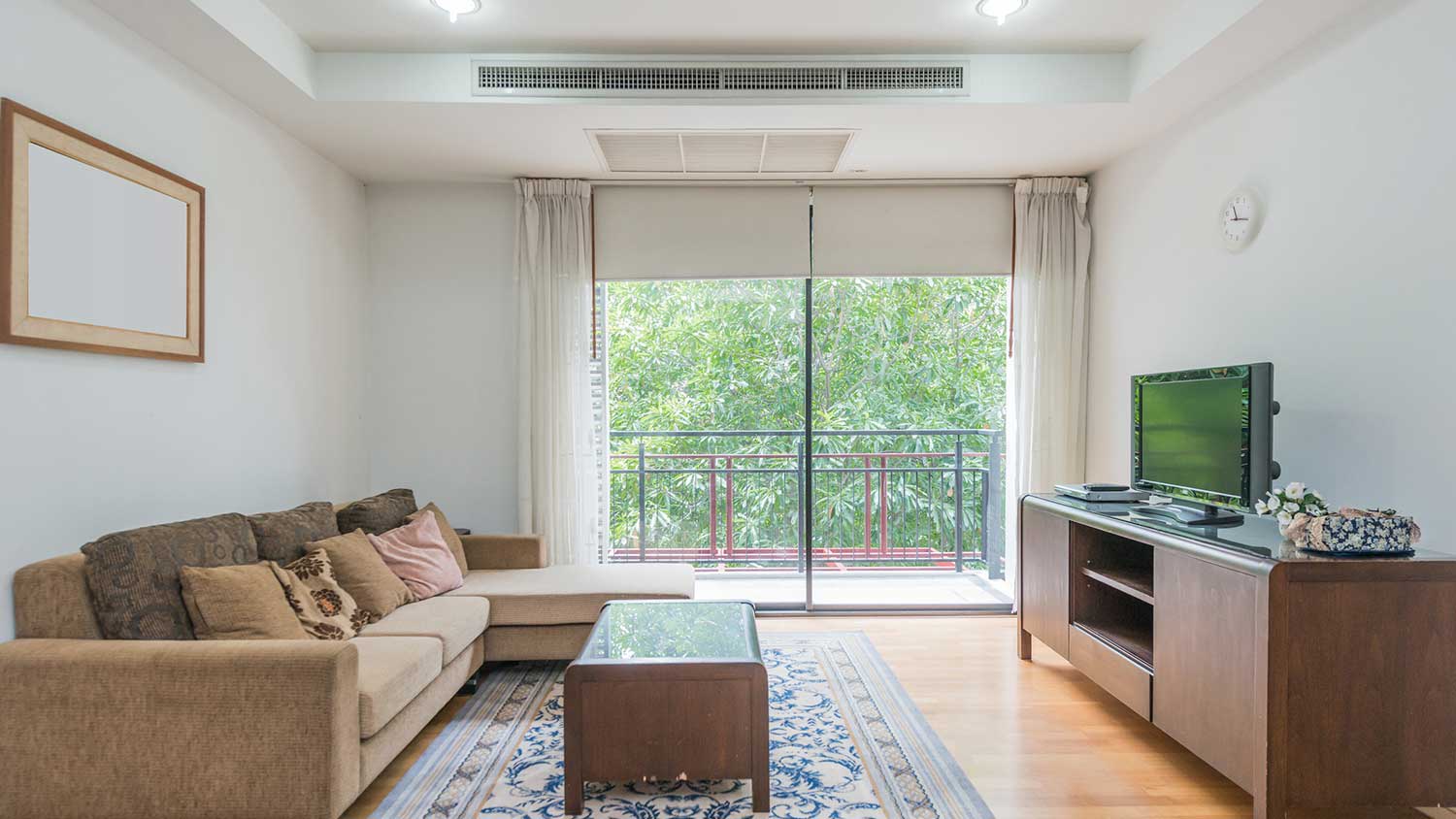 Living room with central air conditioner