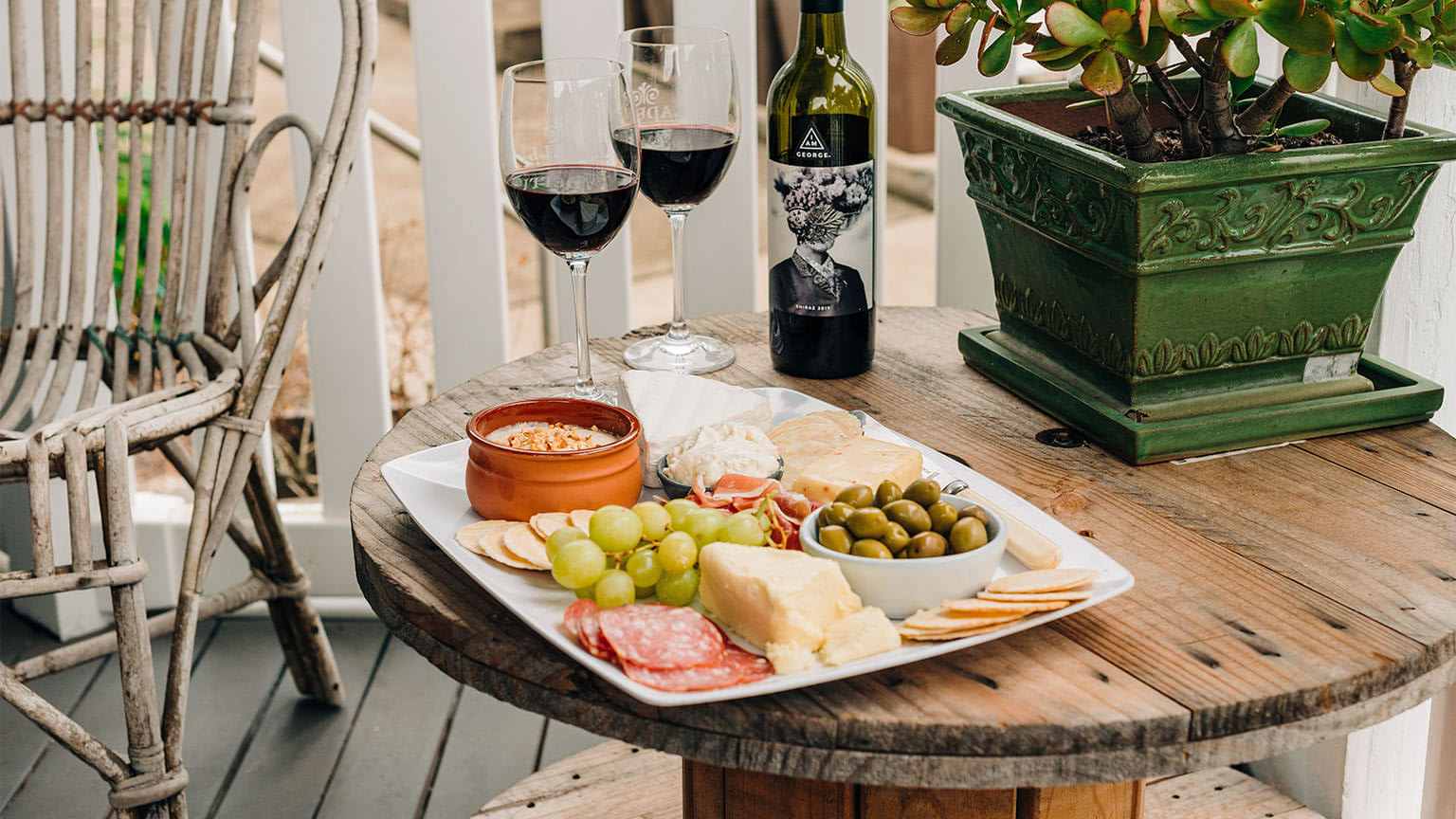 outdoor bar table on patio
