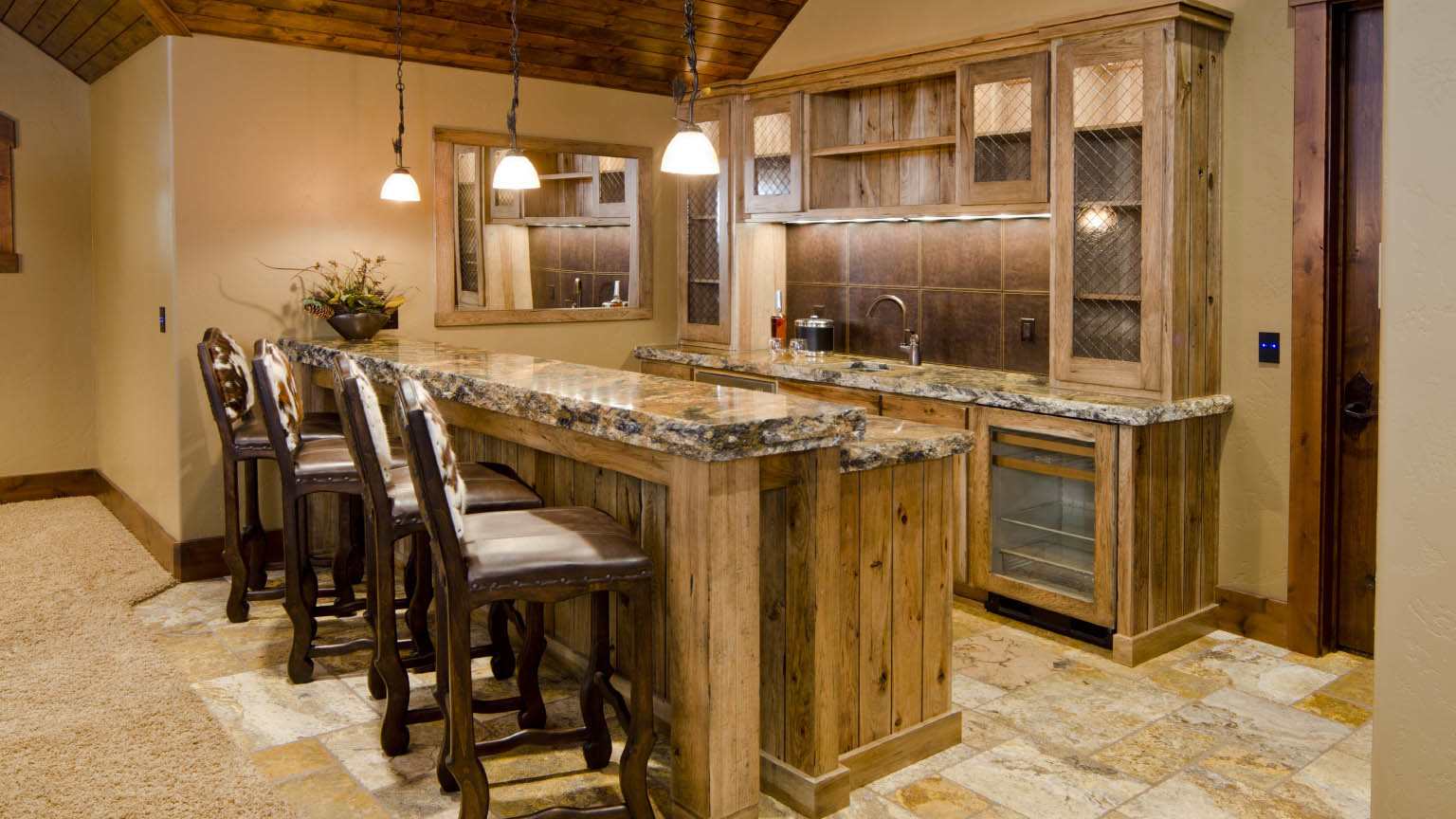 finished basement bar